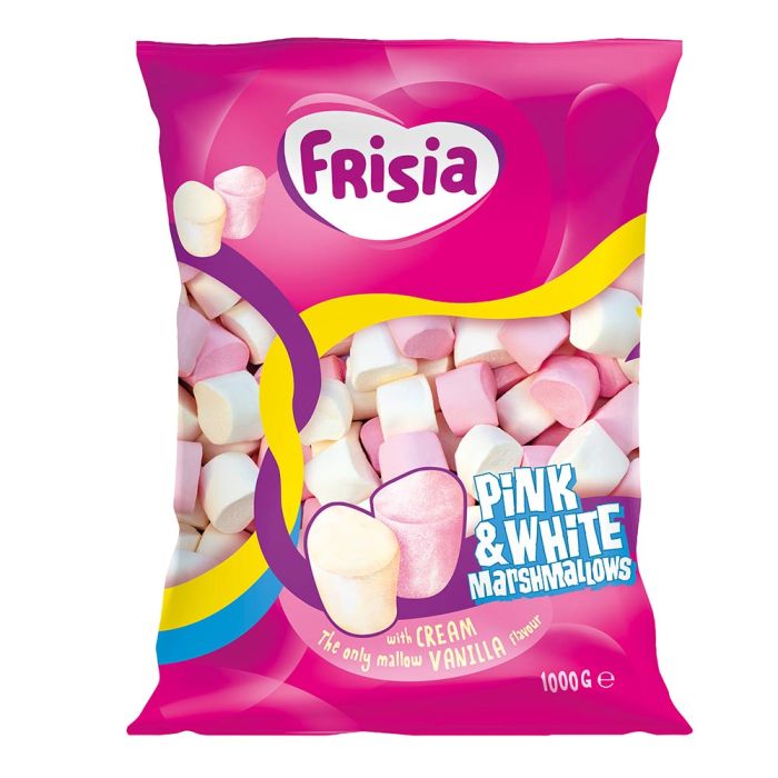 Frisia Pink & White Marshmallow Tubes 1kg