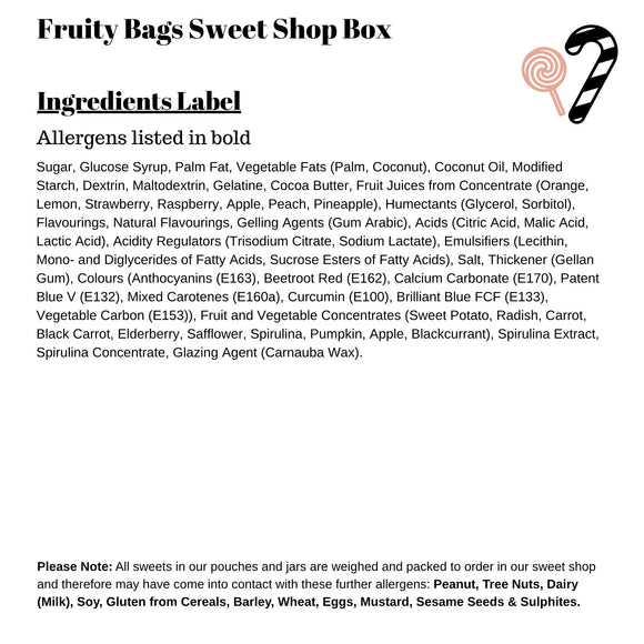 Fruity Bags Sweet Shop Box