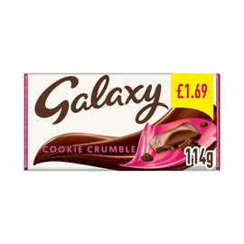 Galaxy Cookie Crumble & Milk Chocolate Block Bar 114g PMP