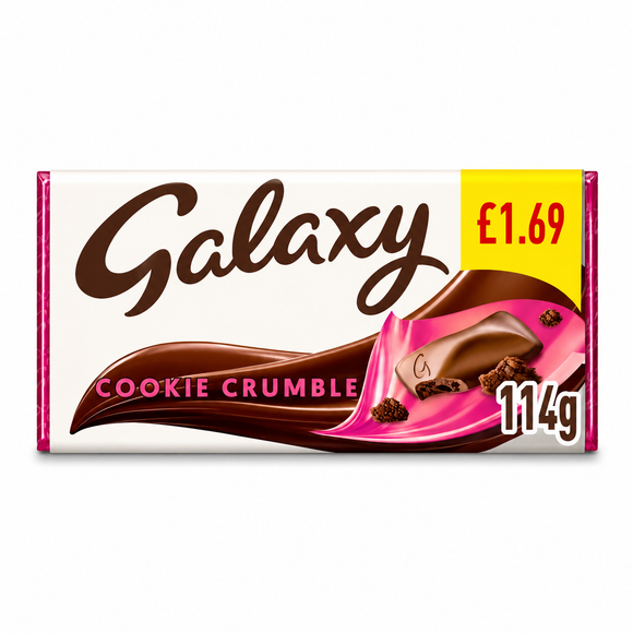 Galaxy Cookie Crumble & Milk Chocolate Block Bar 114g PMP