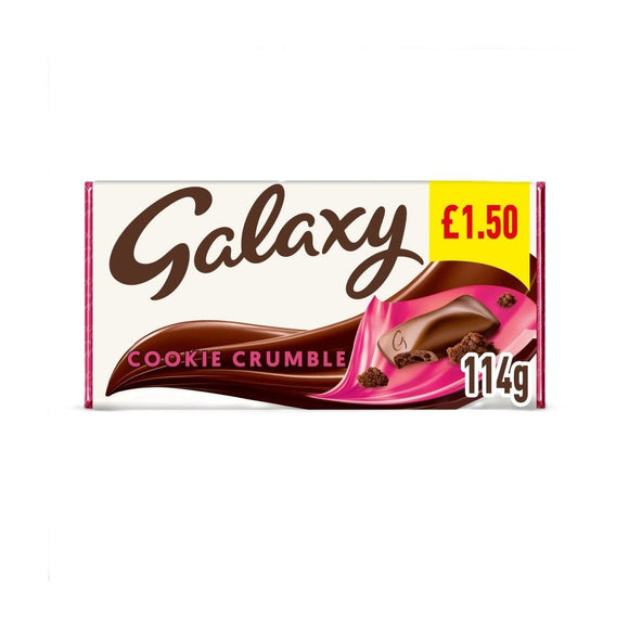 Galaxy Cookie Crumble & Milk Chocolate Block Bar 114g