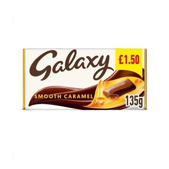 Galaxy Smooth Caramel & Milk Chocolate Block Bar 135g