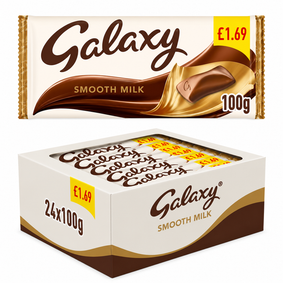 Galaxy Smooth Milk Chocolate Sharing Bars 100g PMP