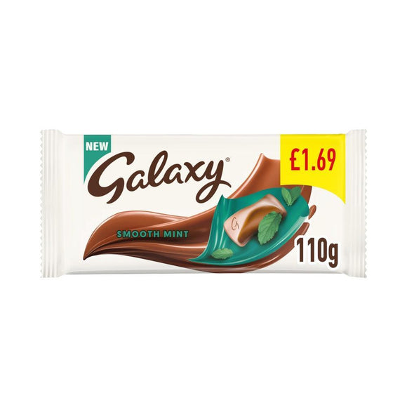 Galaxy Smooth Mint Chocolate Block Bar 110g PMP