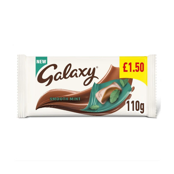 Galaxy Smooth Mint Chocolate Block Bar 110g