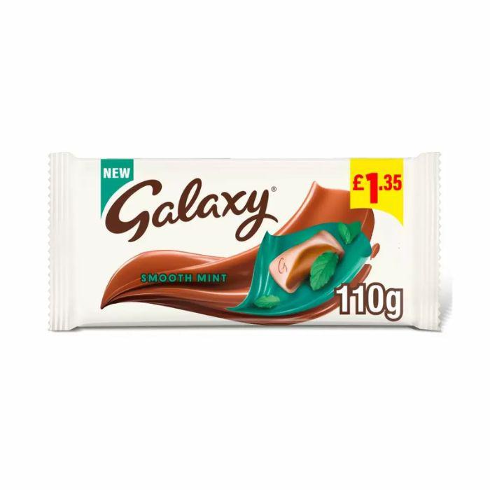 Galaxy Smooth Mint Chocolate Block Bar 110g