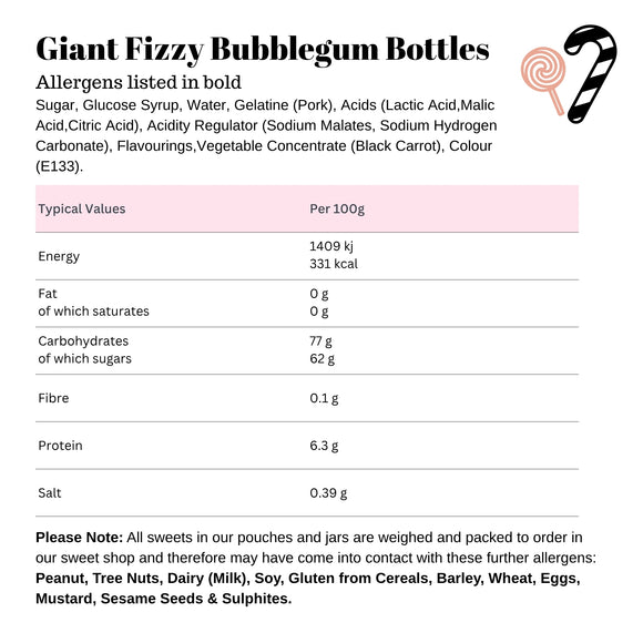 Giant Fizzy Bubblegum Bottles