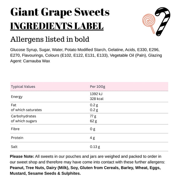 Giant Grape Sweets
