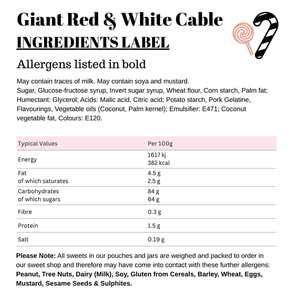 Giant Red & White Cable