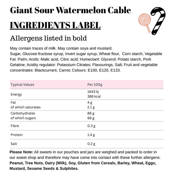 Giant Sour Watermelon Cable