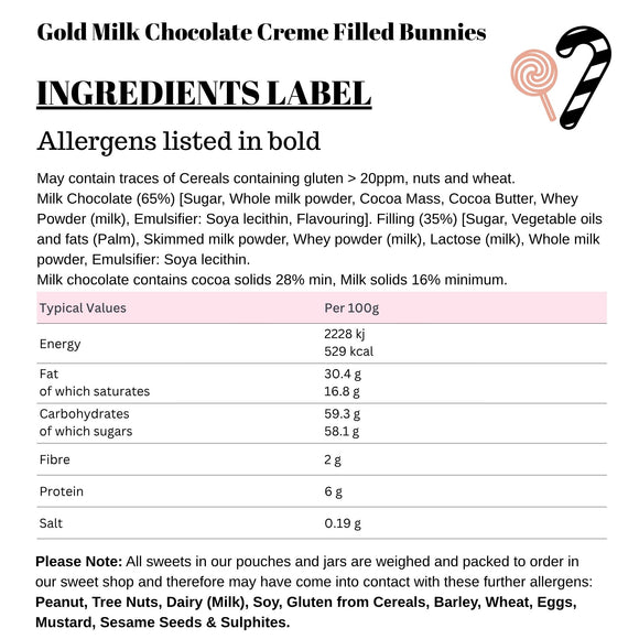 Gold Milk Chocolate Creme Filled Bunnies