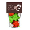 Green Red and White Mallow Stars