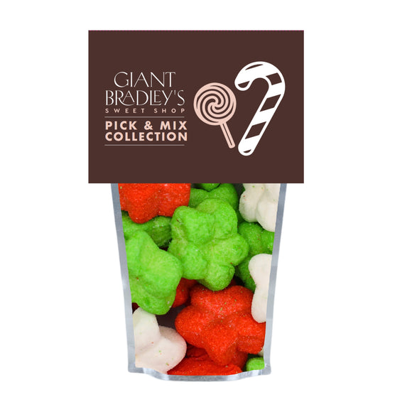 Green Red and White Mallow Stars