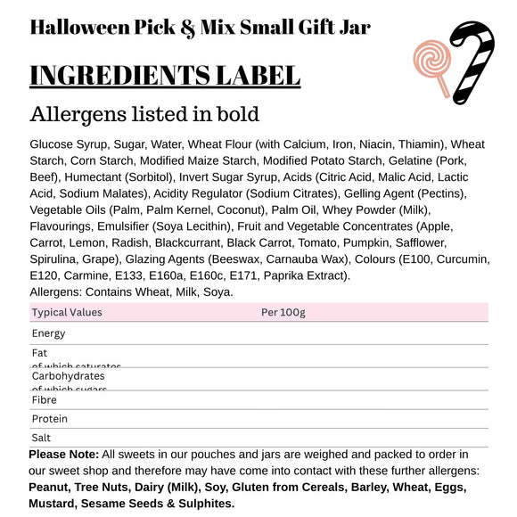 Halloween Pick & Mix Small Gift Jar