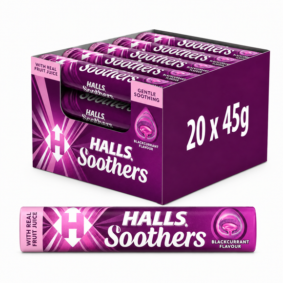 Halls Soothers Blackcurrant Juice Sweets 45g