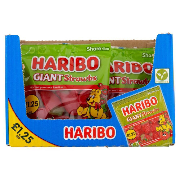 Haribo Giant Strawbs Bags 140g PMP