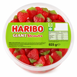 Haribo Giant Strawbs Tub 825g
