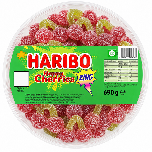 Haribo Happy Cherries Zing Tub 690g