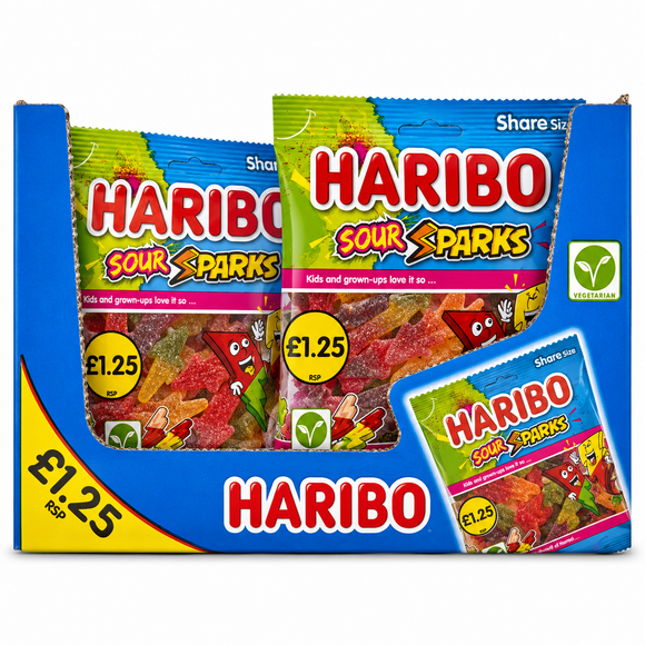 Haribo Sour Sparks Bag 140g PMP