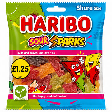 Haribo Sour Sparks Bag 140g PMP