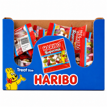 Haribo Supermix Minis Treat Bags 16g box of 100