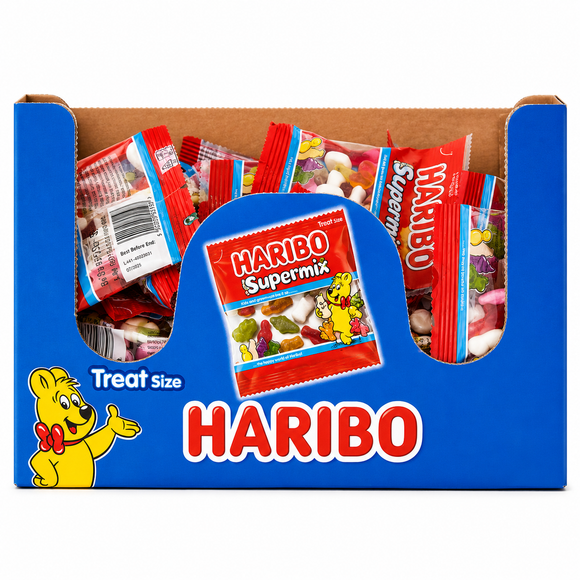 Haribo Supermix Minis Treat Bags 16g box of 100