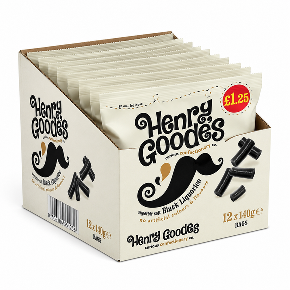 Henry Goode's Soft Eating Liquorice Share Bags 140g PMP