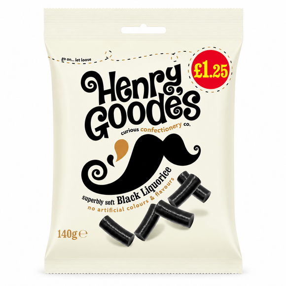Henry Goode's Soft Eating Liquorice Share Bags 140g PMP