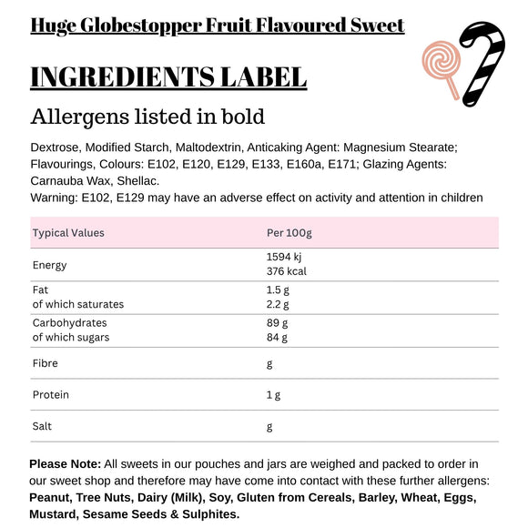 Huge Globestopper Fruit Flavoured Sweet