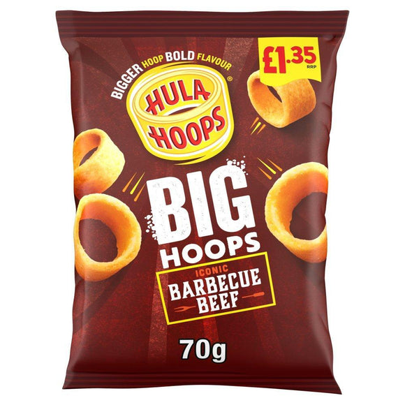 Hula Hoops Big Hoops BBQ Beef 70g PMP