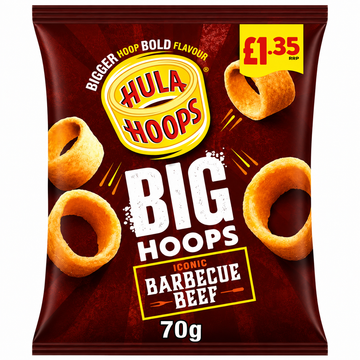 Hula Hoops Big Hoops BBQ Beef 70g PMP