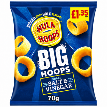 Hula Hoops Big Hoops Salt & Vinegar 70g PMP