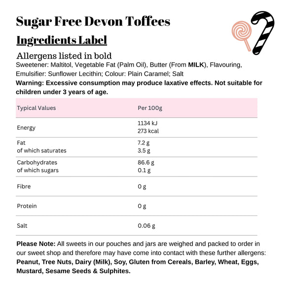 Sugar Free Devon Toffees