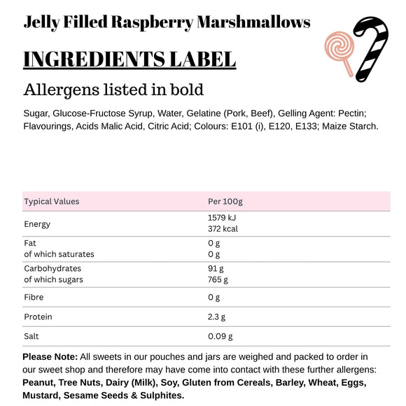 Jelly Filled Raspberry Marshmallows