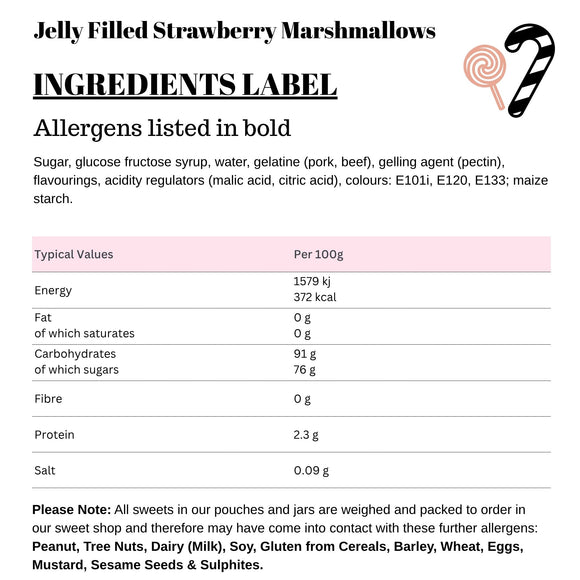 Jelly Filled Strawberry Marshmallows