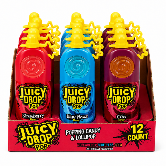 Juicy Drop Pop Lollipop With Sour Gel 26g