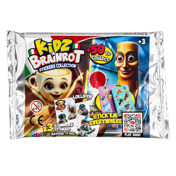 Kidz Brainrot Lollipop & Stickers 24g