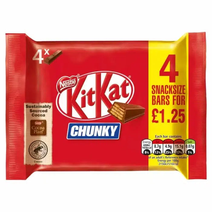 Kit Kat Chunky Milk Chocolate Bar 4 Pack 128g