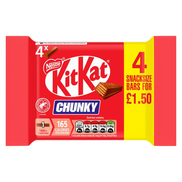 Kit Kat Chunky Milk Chocolate Bar 4 Pack 128g