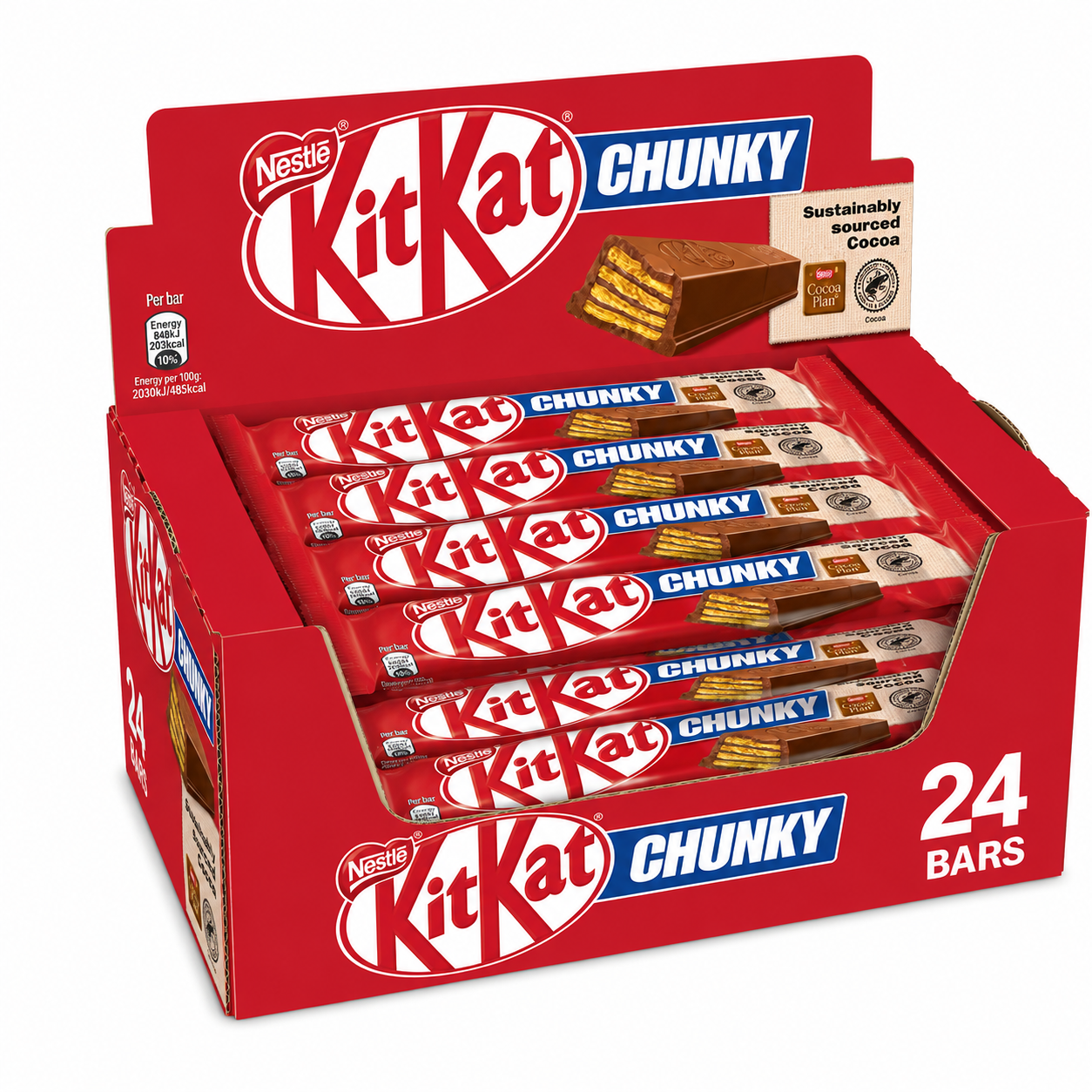kitkat glutathione Box of 24 Kit Kat Chunky Milk Chocolate Bar 40g Count:1 Vial health-goal:skin treaters or just keep The Numbuzin No.5+ Vitamin