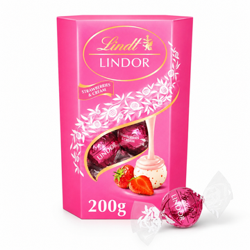 Lindt Lindor Strawberry & Cream Truffles 200g