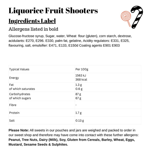 Liquorice Fruit Shooters