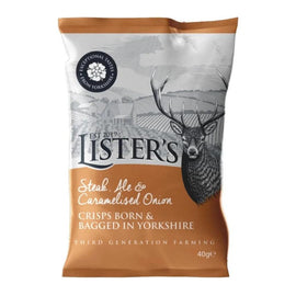 Listers Crisps Steak & Ale 40g