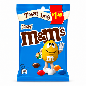 M&M's Crispy Chocolate Treat Bags 77g PMP