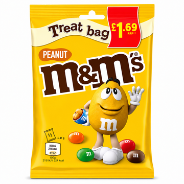 M&M's Peanut Chocolate Treat Bags 82g PMP