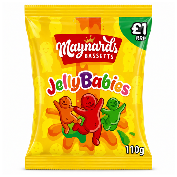 Maynards Bassetts Jelly Babies Sweets Bag 110g PMP