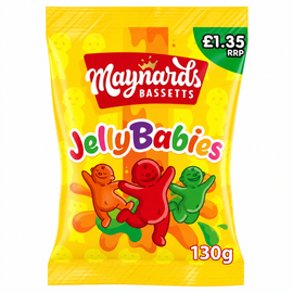 Maynards Bassetts Jelly Babies Sweets Bag 130g PMP