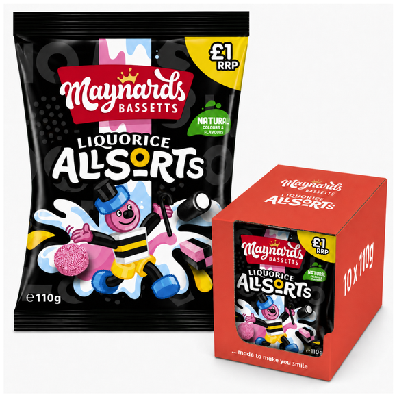 Maynards Bassetts Liquorice Allsorts Sweets Bag 110g PMP