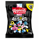 Maynards Bassetts Liquorice Allsorts Sweets Bag 110g PMP