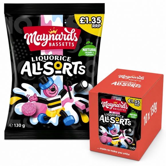 Maynards Bassetts Liquorice Allsorts Sweets Bag 130g PMP